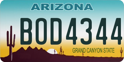 AZ license plate BOD4344