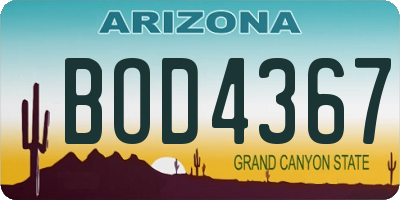 AZ license plate BOD4367