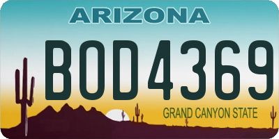 AZ license plate BOD4369