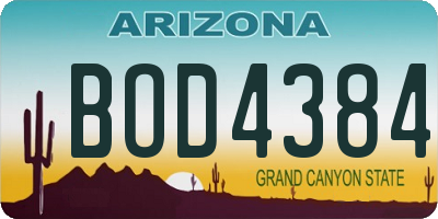 AZ license plate BOD4384