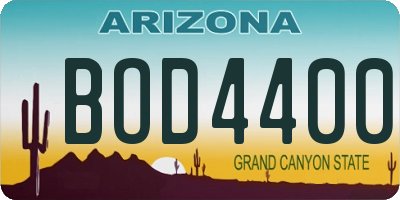 AZ license plate BOD4400