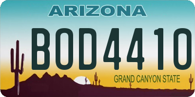 AZ license plate BOD4410