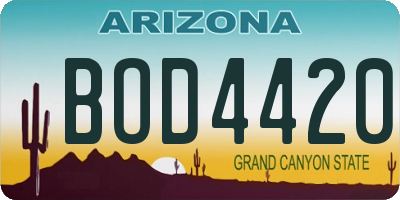 AZ license plate BOD4420