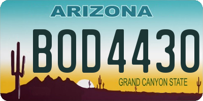 AZ license plate BOD4430