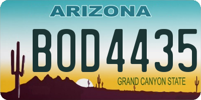 AZ license plate BOD4435