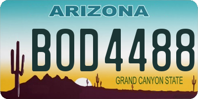 AZ license plate BOD4488