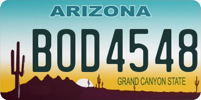 AZ license plate BOD4548