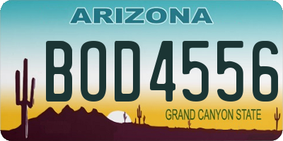 AZ license plate BOD4556