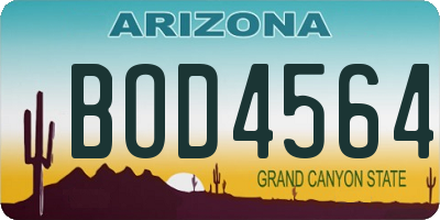 AZ license plate BOD4564