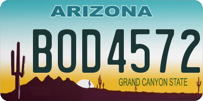 AZ license plate BOD4572
