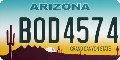 AZ license plate BOD4574