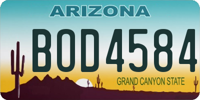 AZ license plate BOD4584