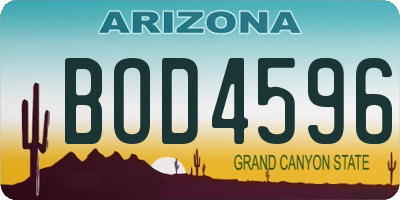 AZ license plate BOD4596
