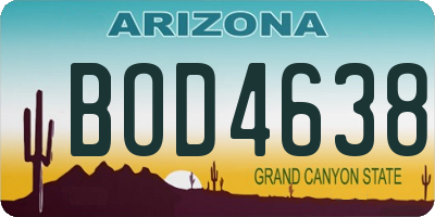 AZ license plate BOD4638