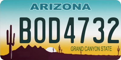 AZ license plate BOD4732