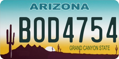 AZ license plate BOD4754