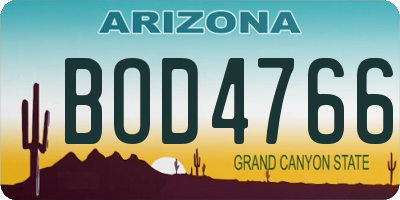 AZ license plate BOD4766