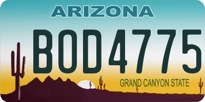 AZ license plate BOD4775