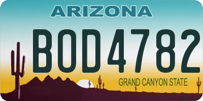 AZ license plate BOD4782