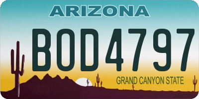 AZ license plate BOD4797