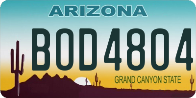 AZ license plate BOD4804