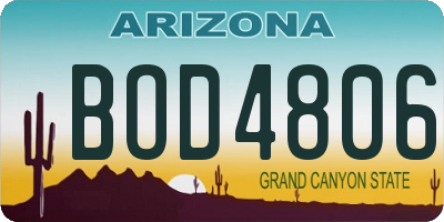 AZ license plate BOD4806