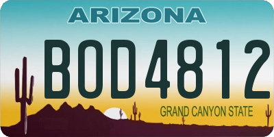 AZ license plate BOD4812