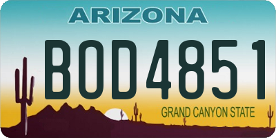 AZ license plate BOD4851