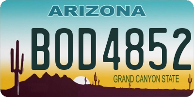AZ license plate BOD4852