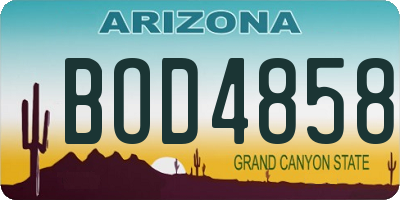 AZ license plate BOD4858
