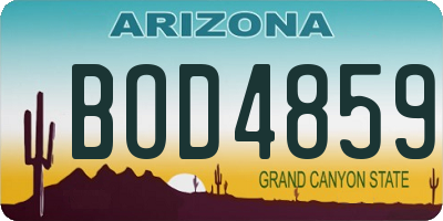 AZ license plate BOD4859