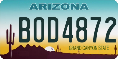 AZ license plate BOD4872