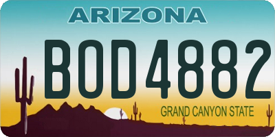 AZ license plate BOD4882