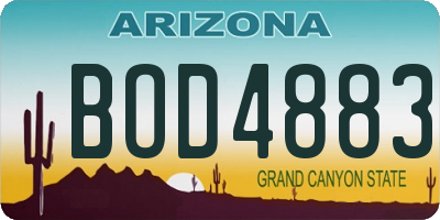 AZ license plate BOD4883