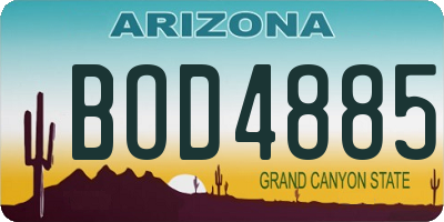AZ license plate BOD4885