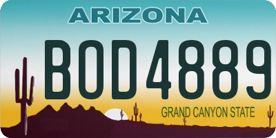 AZ license plate BOD4889