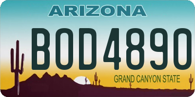 AZ license plate BOD4890