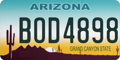 AZ license plate BOD4898