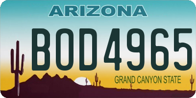 AZ license plate BOD4965
