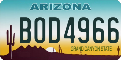 AZ license plate BOD4966