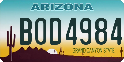 AZ license plate BOD4984