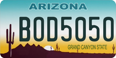 AZ license plate BOD5050