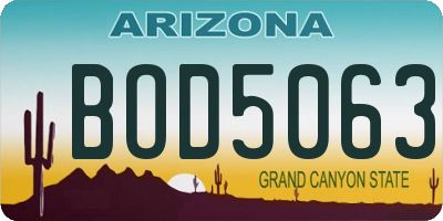 AZ license plate BOD5063