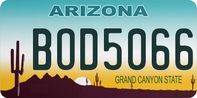 AZ license plate BOD5066