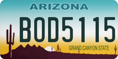 AZ license plate BOD5115