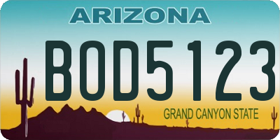 AZ license plate BOD5123