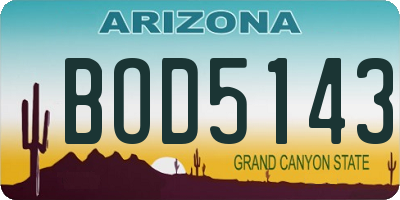 AZ license plate BOD5143