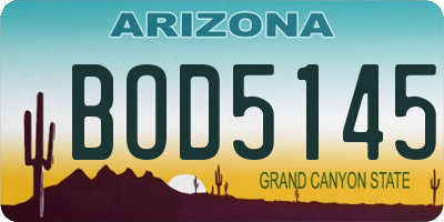 AZ license plate BOD5145