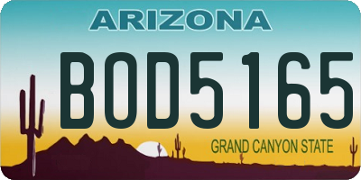 AZ license plate BOD5165