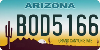 AZ license plate BOD5166